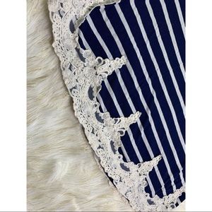 Xhilaration Tops - Xhilaration - Lace Trim Striped Top Xhilaration Tops - Xhilaration - Lace Trim Striped Top